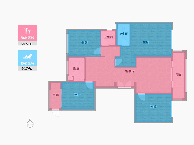 浙江省-温州市-中梁壹号院-104.00-户型库-动静分区