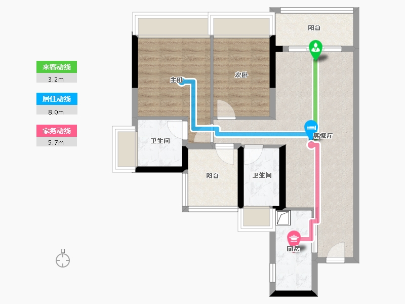 广东省-广州市-雅居乐海伦堡溪境花园-70.41-户型库-动静线