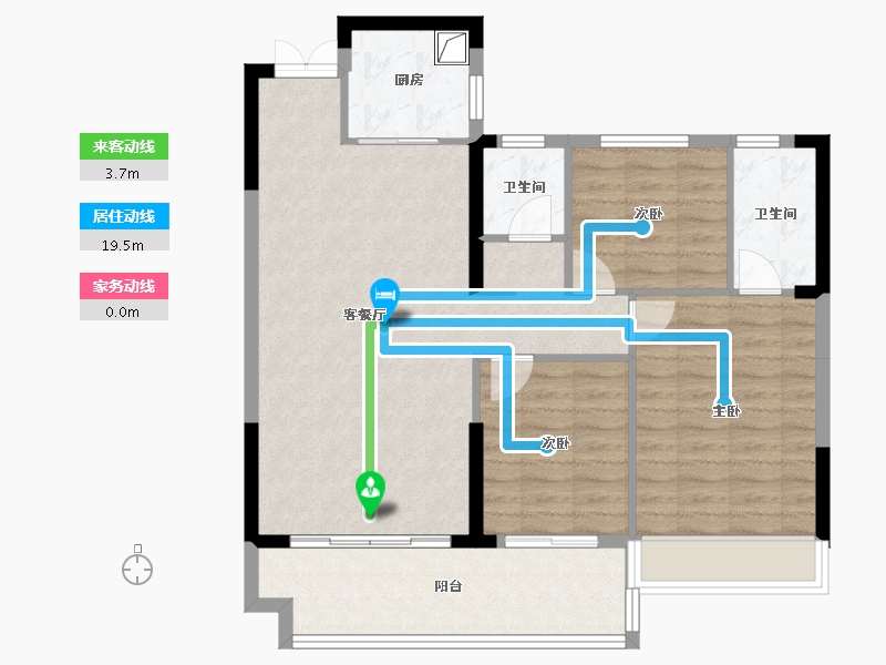 湖南省-郴州市-众联北城天悦-87.93-户型库-动静线