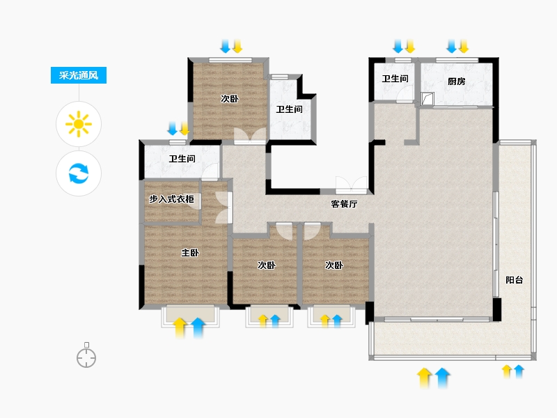 安徽省-合肥市-华侨城空港国际小镇水岸8号-177.47-户型库-采光通风