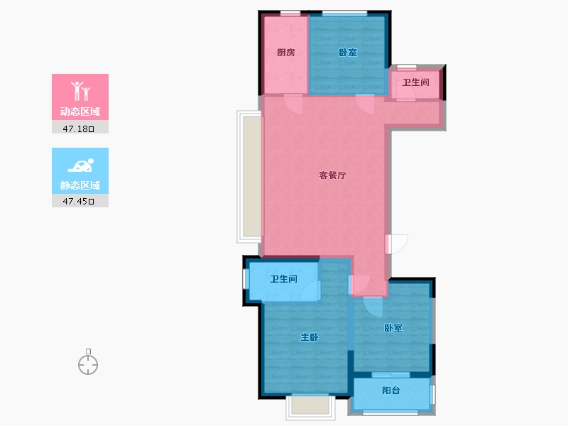 山东省-济宁市-风华里-97.60-户型库-动静分区