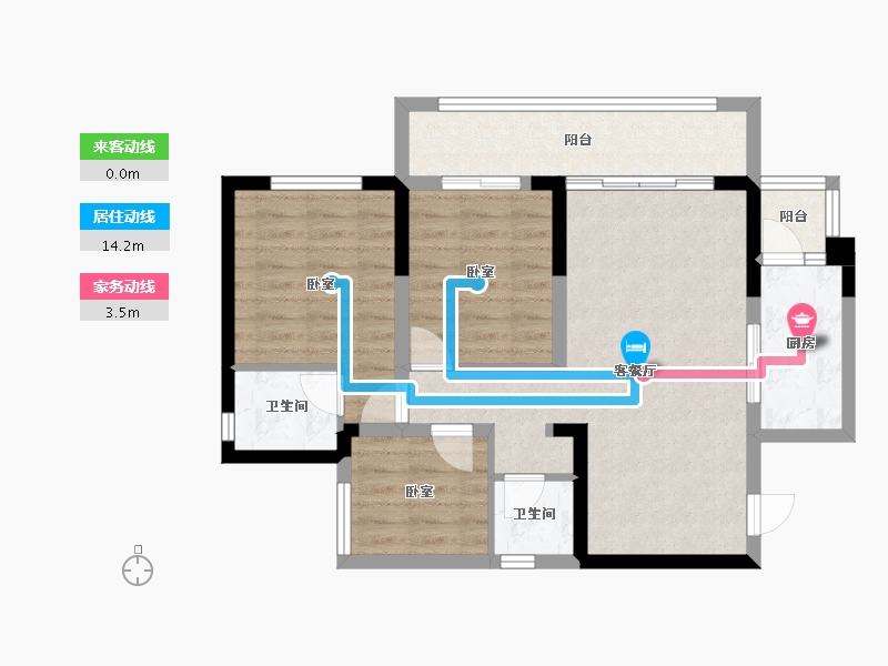 四川省-宜宾市-鲁能公馆-75.94-户型库-动静线