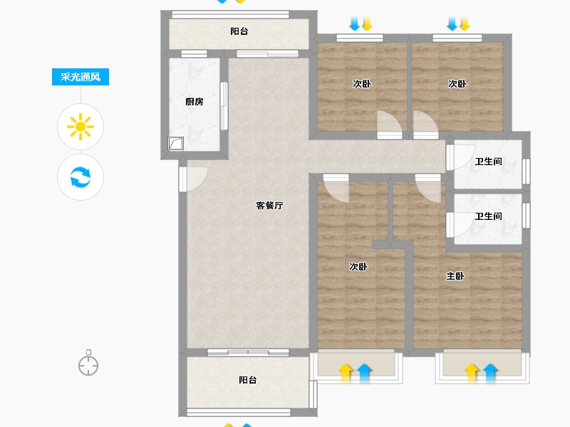 河南省-周口市-佳丽首府-106.88-户型库-采光通风