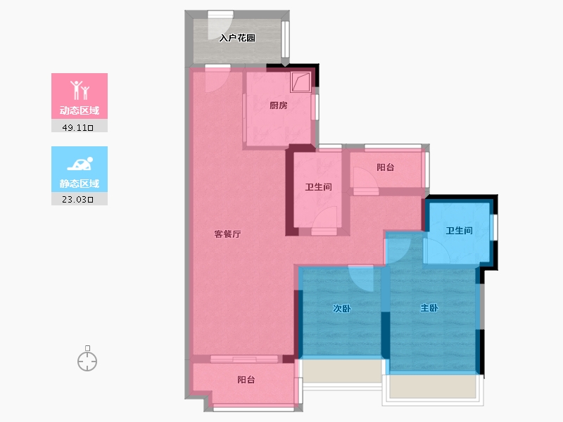 广东省-广州市-保利天汇-74.40-户型库-动静分区