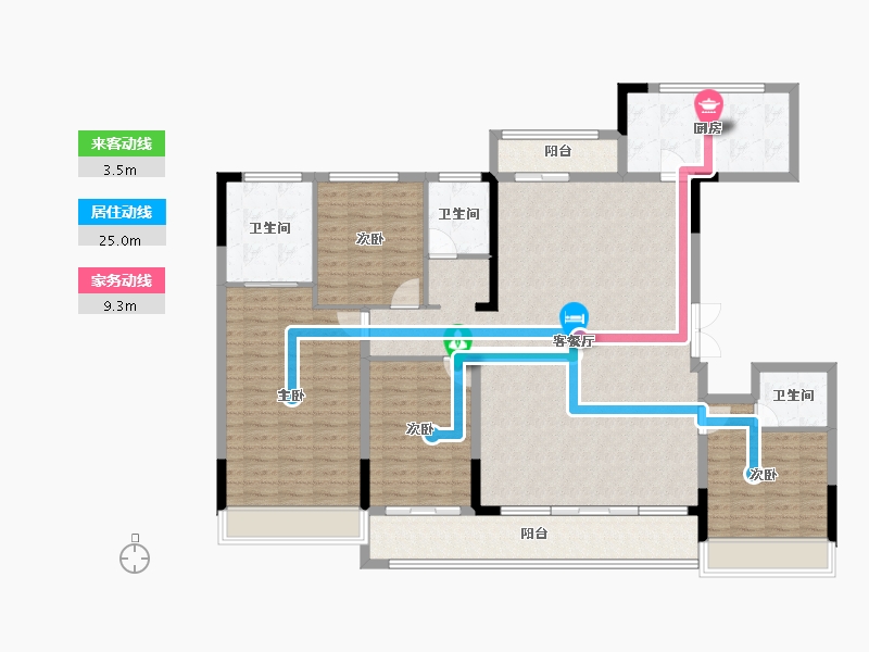 浙江省-嘉兴市-鸿翔百盛东望金邸-155.31-户型库-动静线