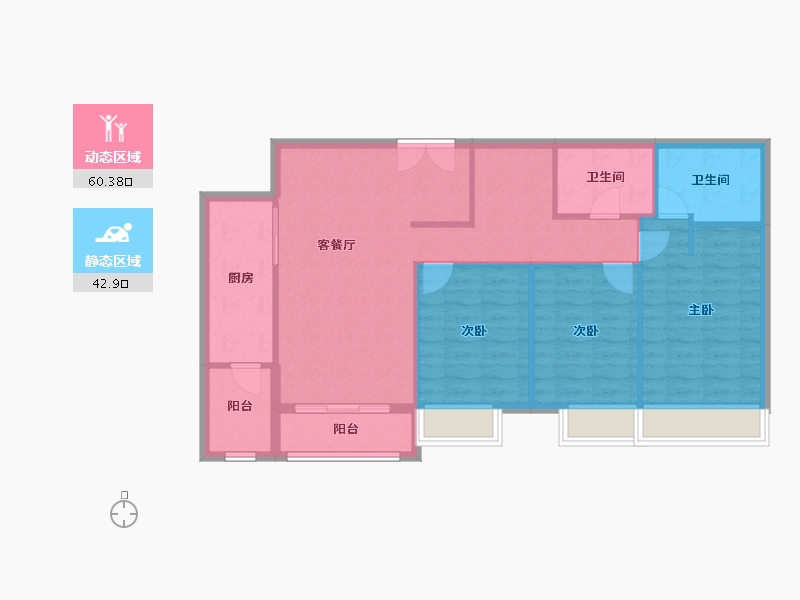 北京-北京市-大西洋新城G区-111.80-户型库-动静分区