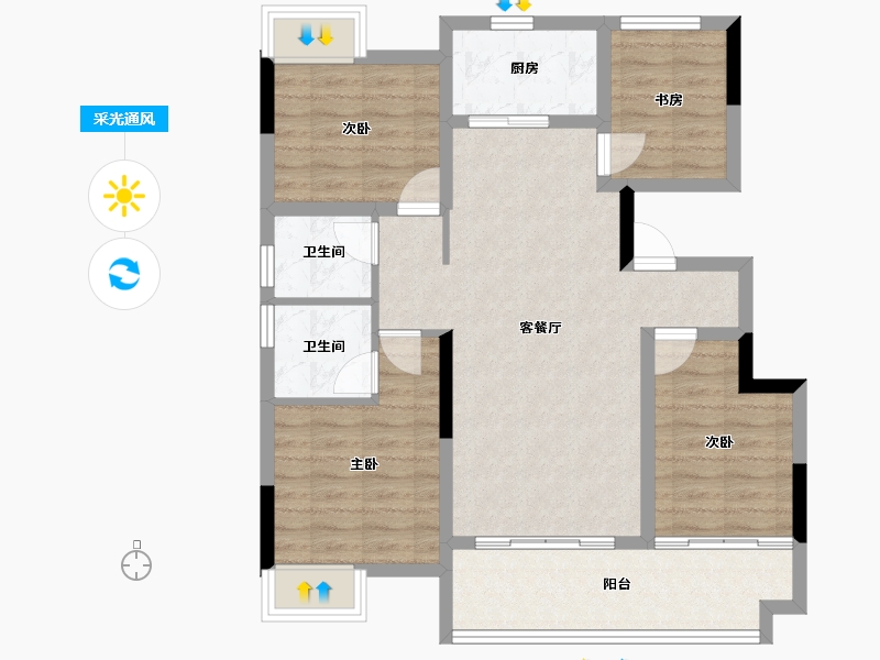 安徽省-滁州市-安建湖山樾-86.06-户型库-采光通风