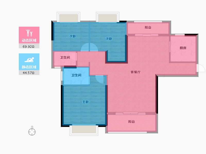 甘肃省-定西市-广银时代城-103.03-户型库-动静分区