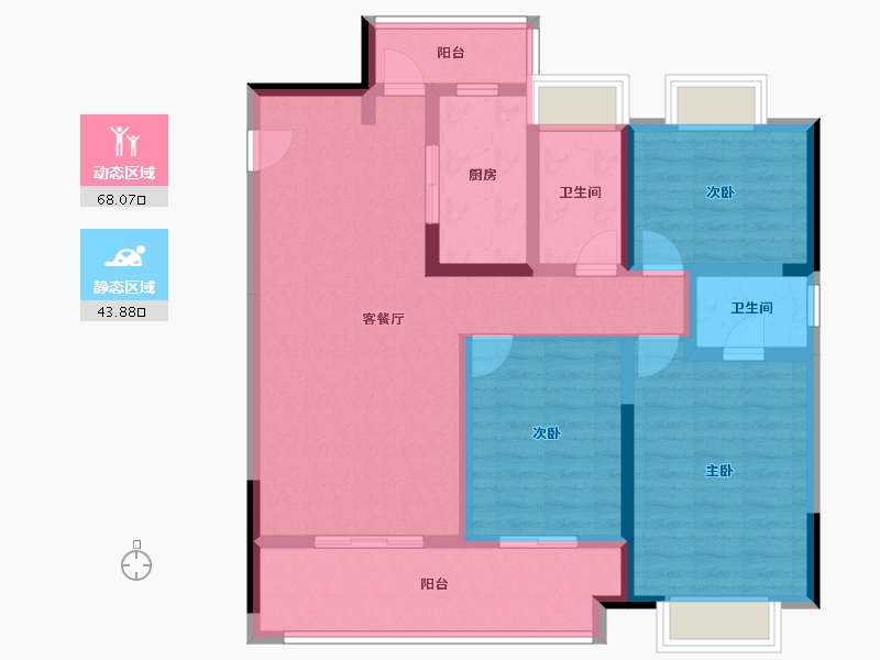 安徽省-黄山市-徽州印象君岳府-99.15-户型库-动静分区