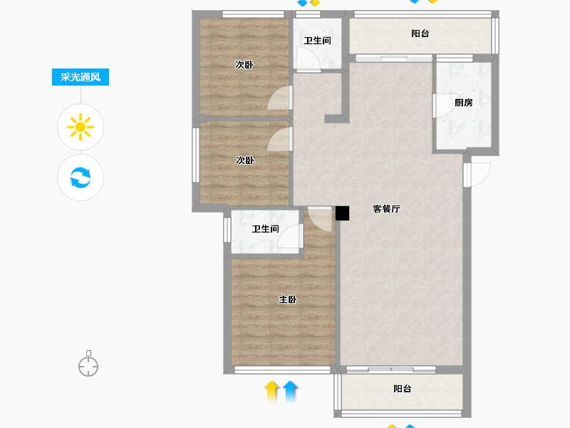 福建省-三明市-徐锦家园-100.80-户型库-采光通风