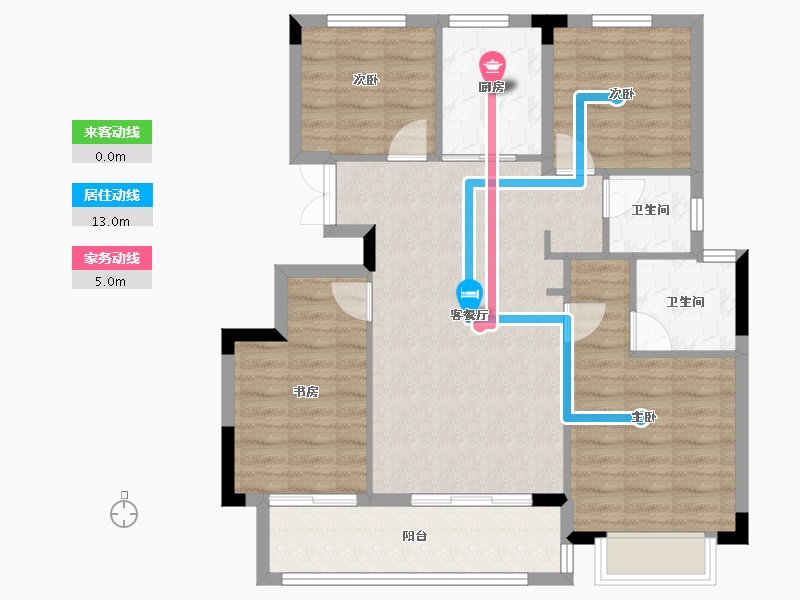 浙江省-绍兴市-绿城江南明月府-89.77-户型库-动静线