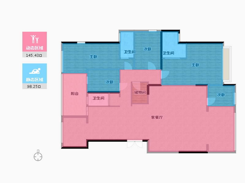 广东省-揭阳市-华美春天-224.72-户型库-动静分区