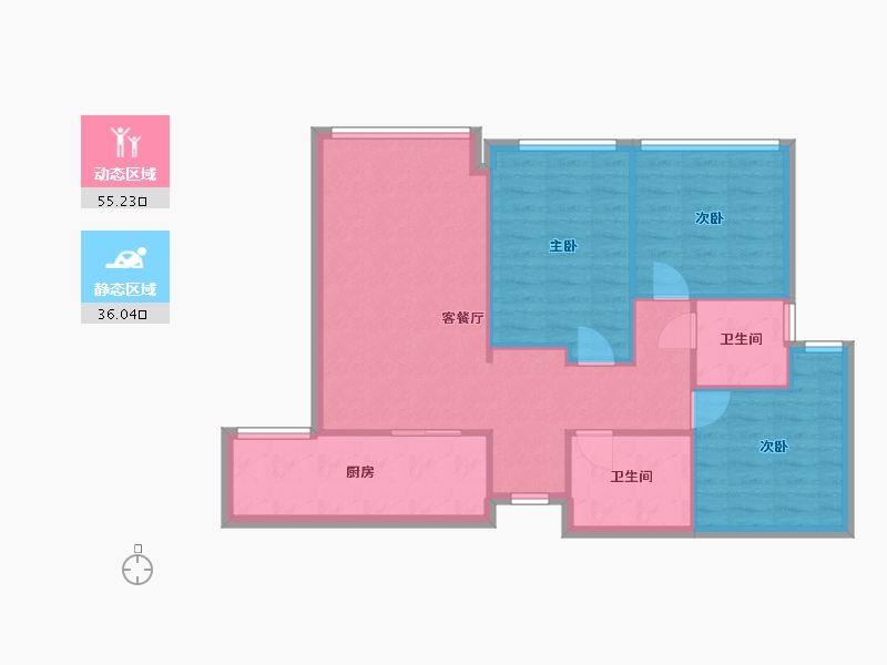 四川省-成都市-葛洲坝紫郡兰园-70.58-户型库-动静分区