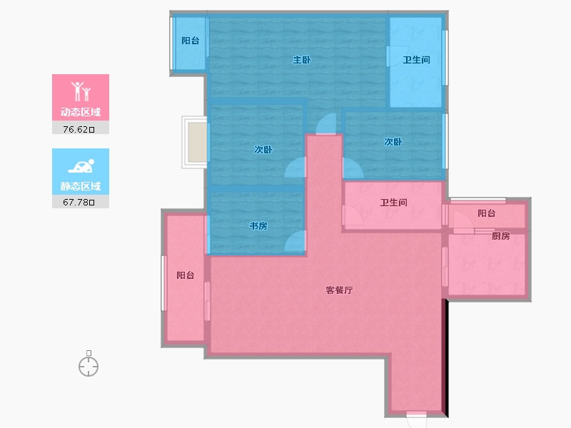 湖南省-长沙市-印象月湖苑-131.20-户型库-动静分区