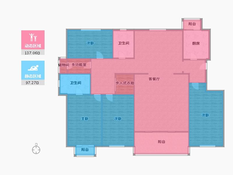 陕西省-西安市-群贤庄-205.00-户型库-动静分区