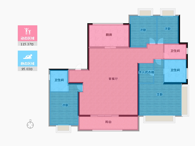 湖北省-武汉市-武汉城建·中央云城-192.40-户型库-动静分区