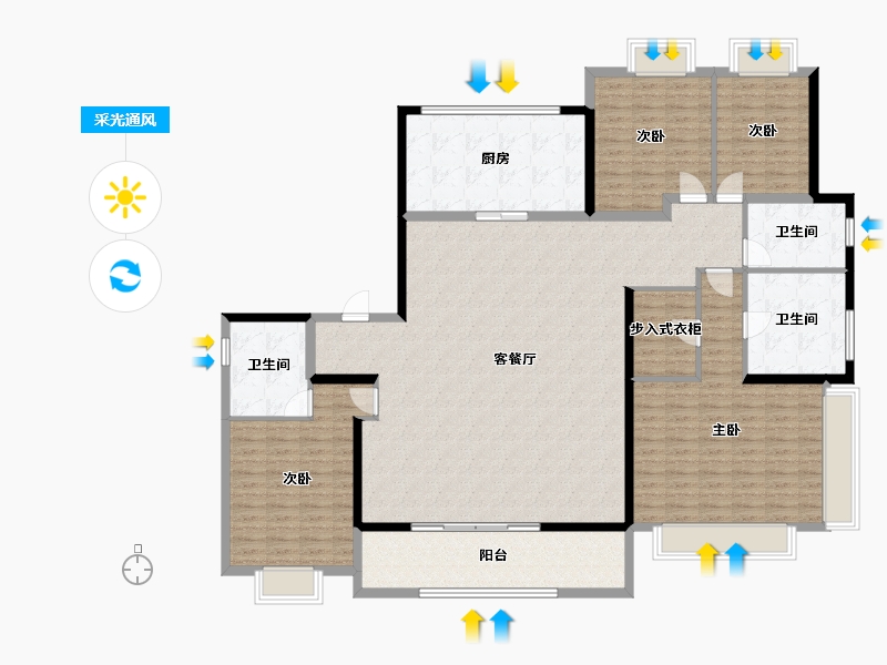 湖北省-武汉市-武汉城建·中央云城-192.40-户型库-采光通风