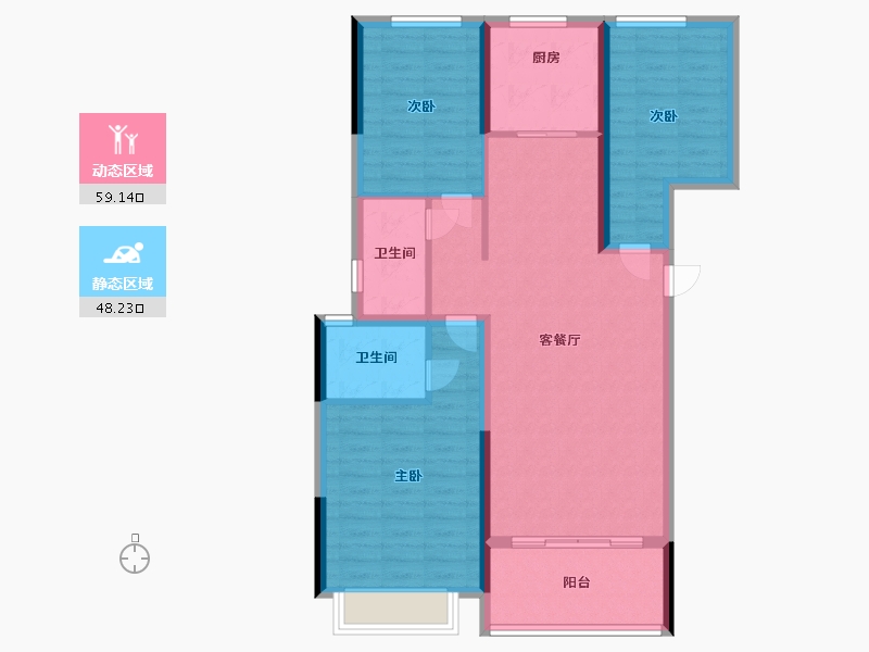 河南省-漯河市-苏荷象湾壹号-96.53-户型库-动静分区