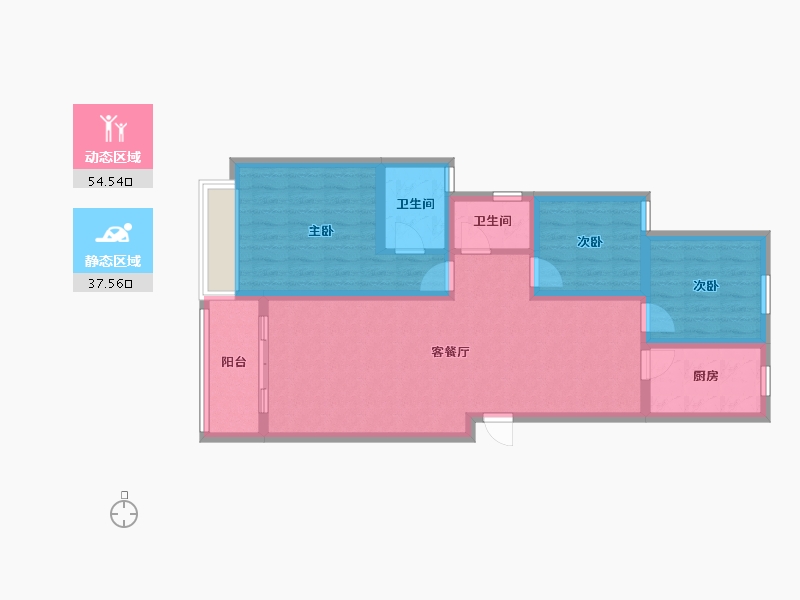 河南省-郑州市-世纪香熙园-95.74-户型库-动静分区