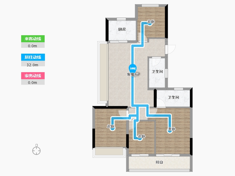 浙江省-杭州市-深圳特发澜栖府-104.00-户型库-动静线