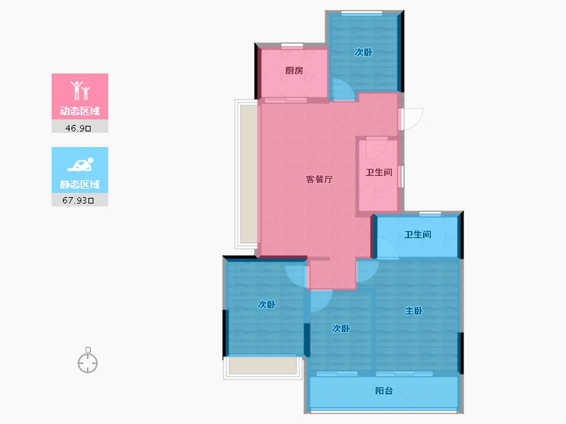 浙江省-杭州市-深圳特发澜栖府-104.00-户型库-动静分区