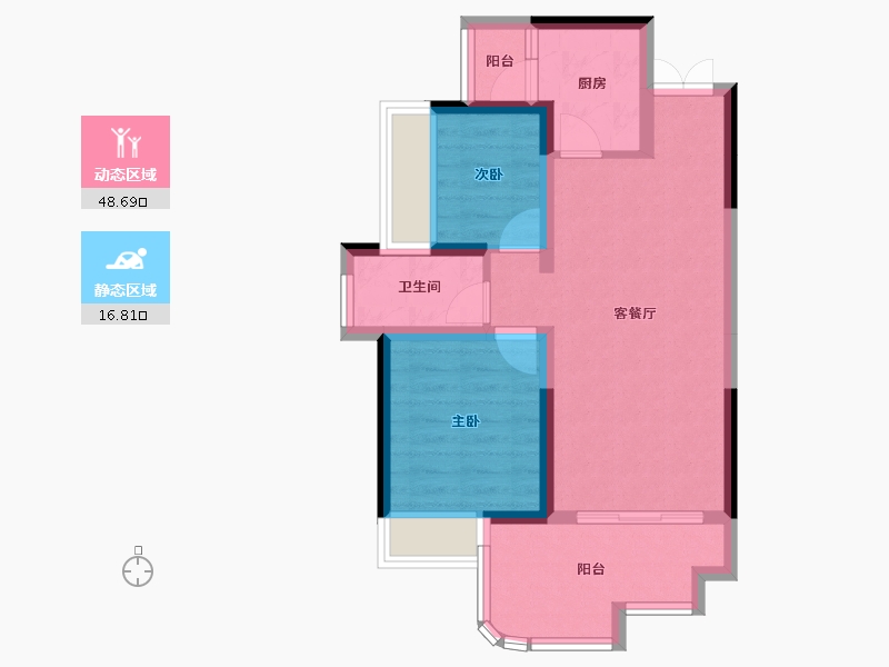 四川省-宜宾市-之语·北城新居-57.57-户型库-动静分区