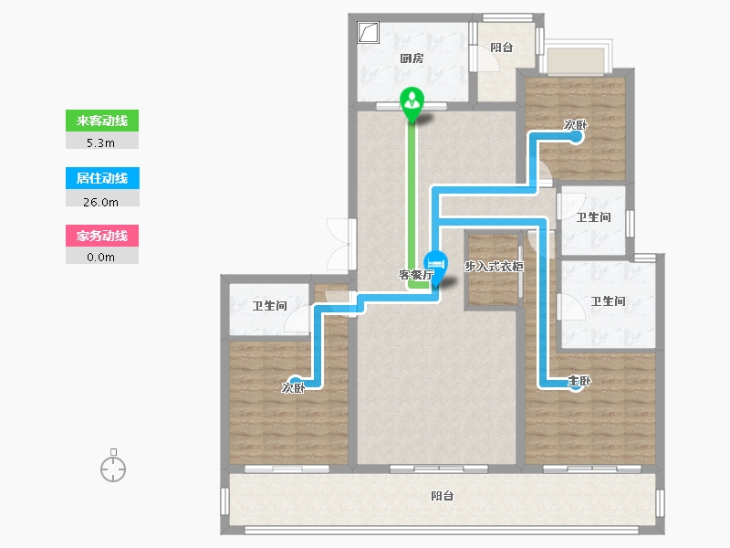 陕西省-西安市-荣民捌号-153.60-户型库-动静线