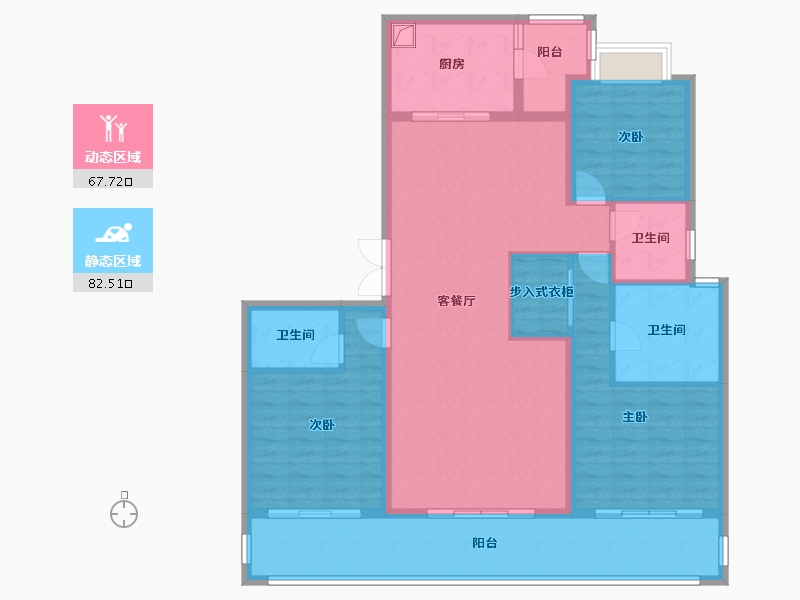 陕西省-西安市-荣民捌号-153.60-户型库-动静分区