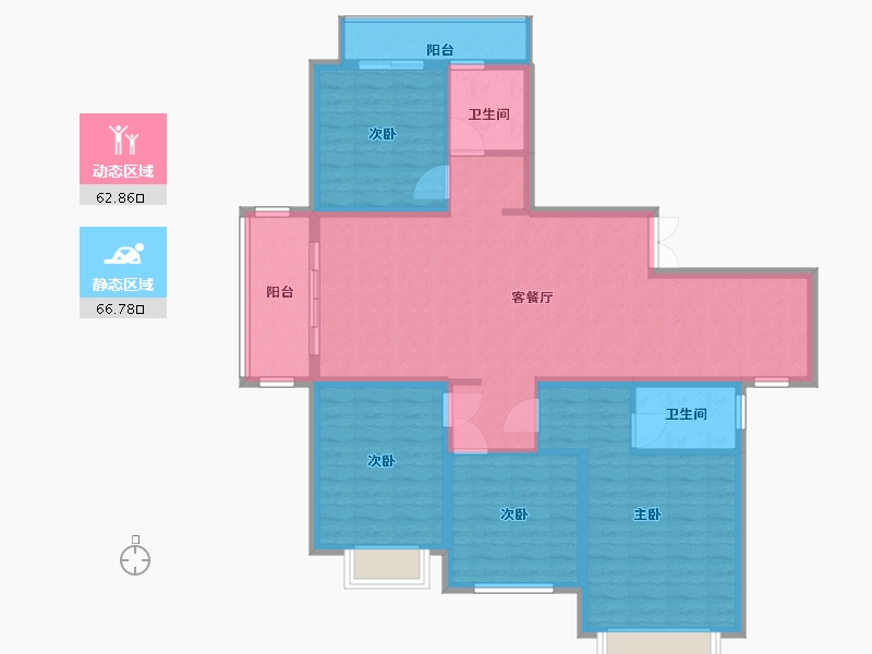 湖南省-株洲市-新华大厦-117.21-户型库-动静分区