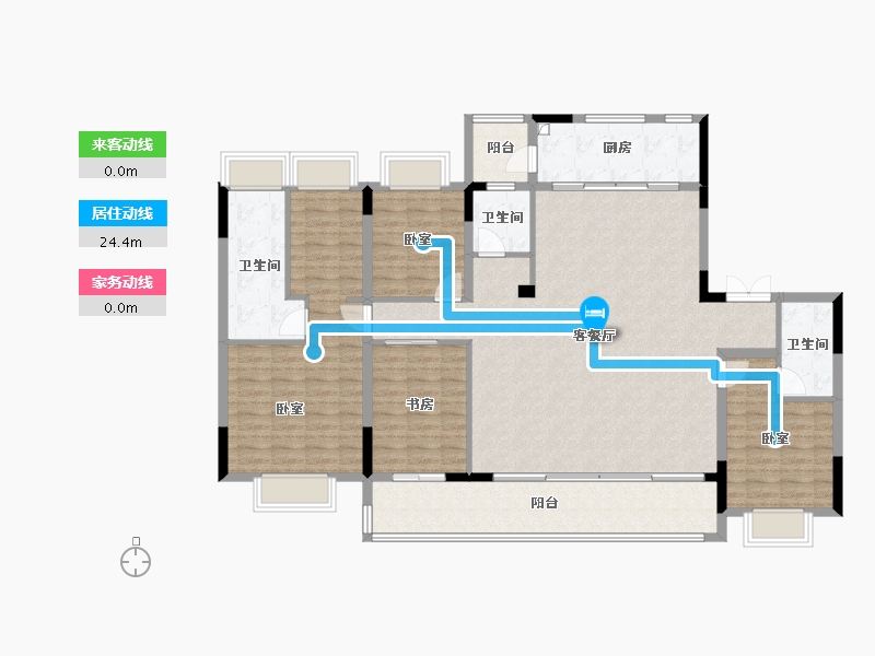 重庆-重庆市-科学城凤玺台-150.41-户型库-动静线