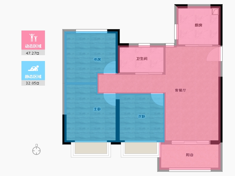 江苏省-南京市-颐居·华发颐和四季府-71.30-户型库-动静分区