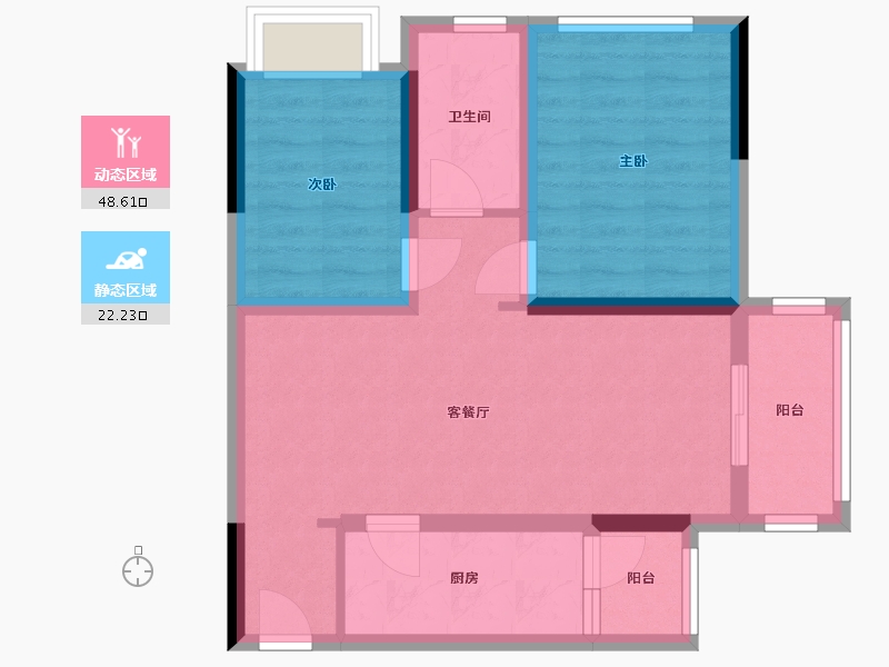 四川省-成都市-大陆潮里-68.40-户型库-动静分区