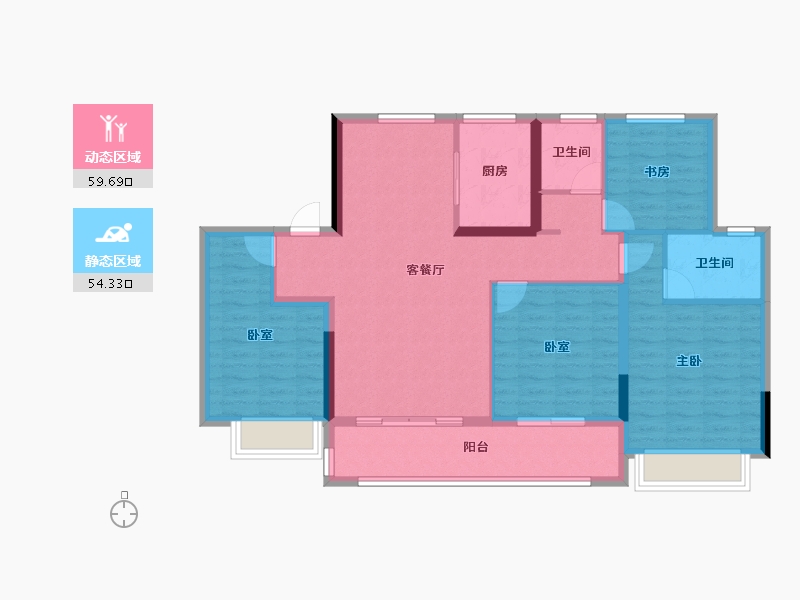 江苏省-南京市-玖宸府-102.40-户型库-动静分区