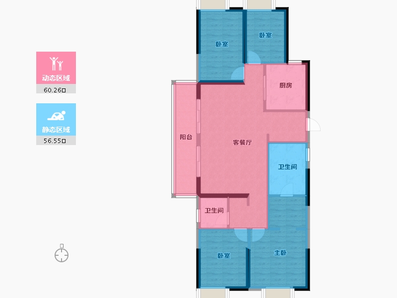 湖北省-武汉市-城投联投誉江南-105.35-户型库-动静分区