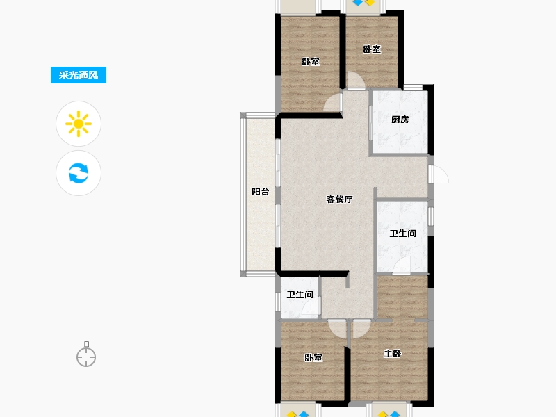 湖北省-武汉市-城投联投誉江南-105.35-户型库-采光通风