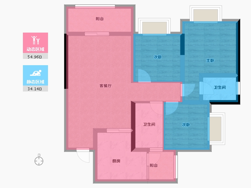 重庆-重庆市-海成百安学府-78.40-户型库-动静分区