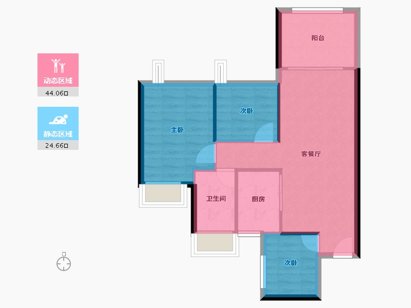 广东省-湛江市-瑞云城市花园-62.02-户型库-动静分区