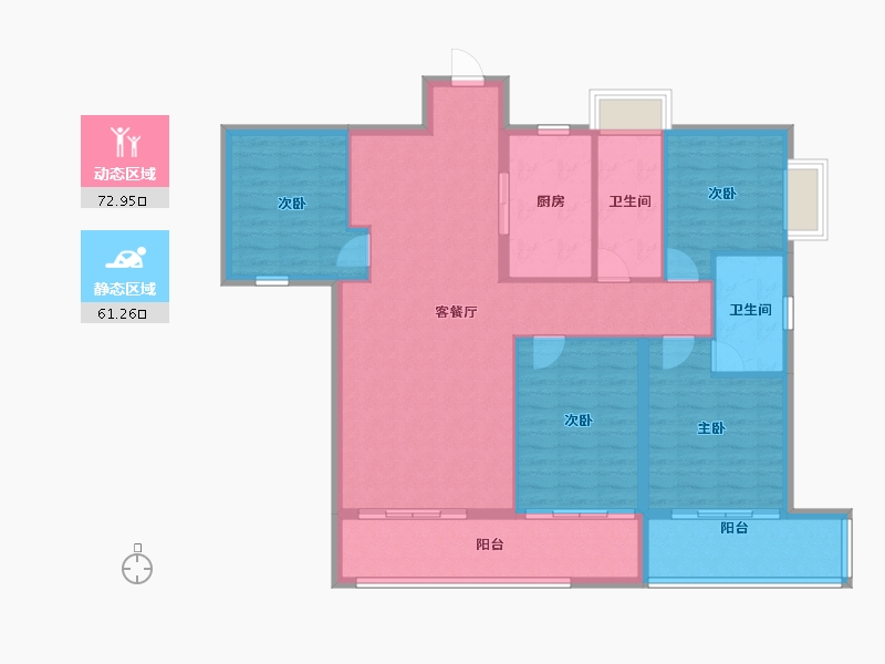 湖南省-长沙市-印象月湖苑-122.22-户型库-动静分区