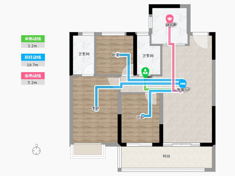 浙江省-宁波市-映樾府-84.00-户型库-动静线