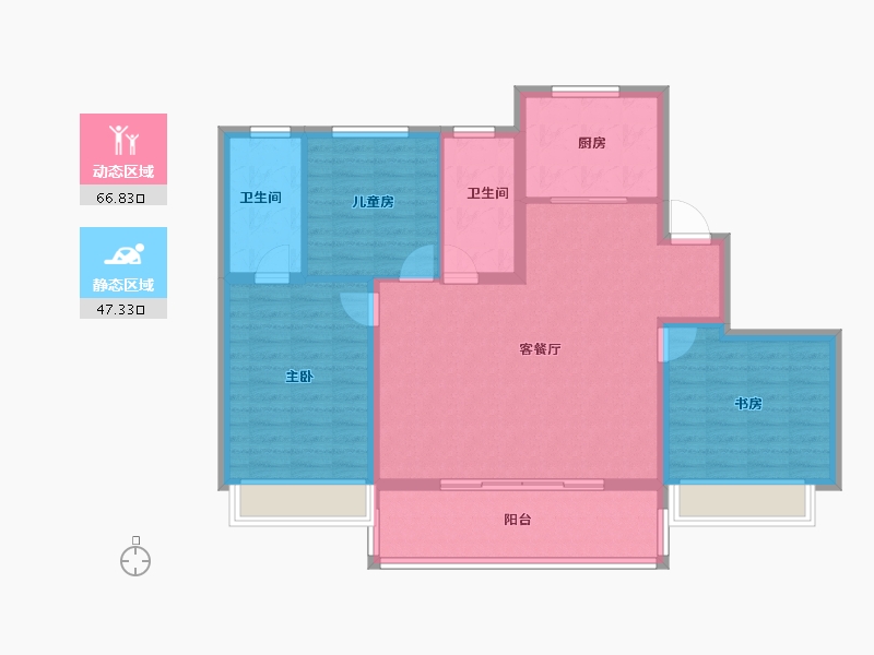 陕西省-榆林市-开城锦里-103.48-户型库-动静分区