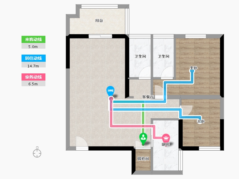 广东省-湛江市-京汉名轩-74.13-户型库-动静线