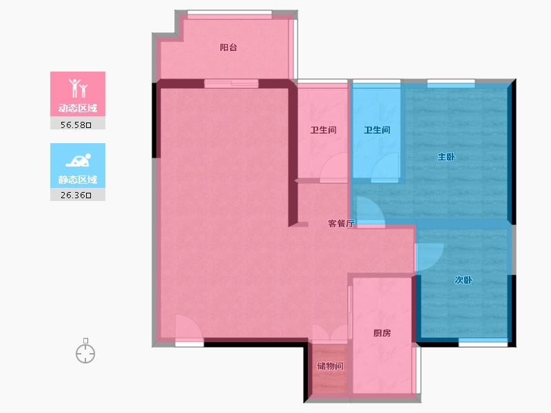 广东省-湛江市-京汉名轩-74.13-户型库-动静分区