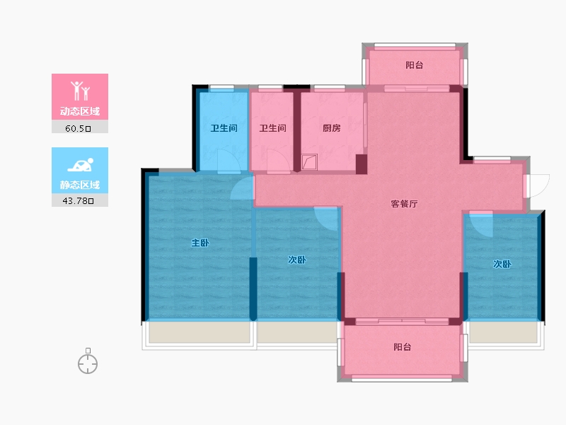 广东省-惠州市-潼安花园-96.56-户型库-动静分区