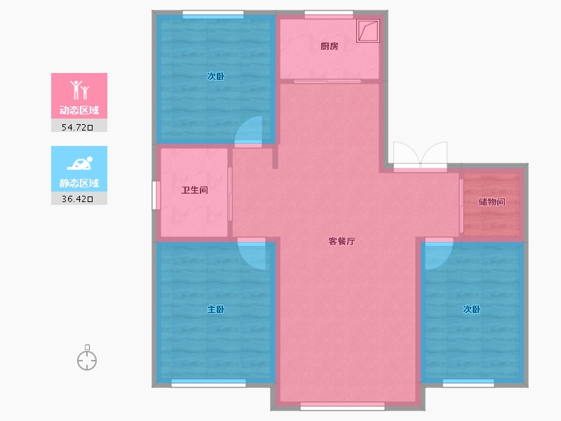 吉林省-白城市-中景桃花源-94.88-户型库-动静分区