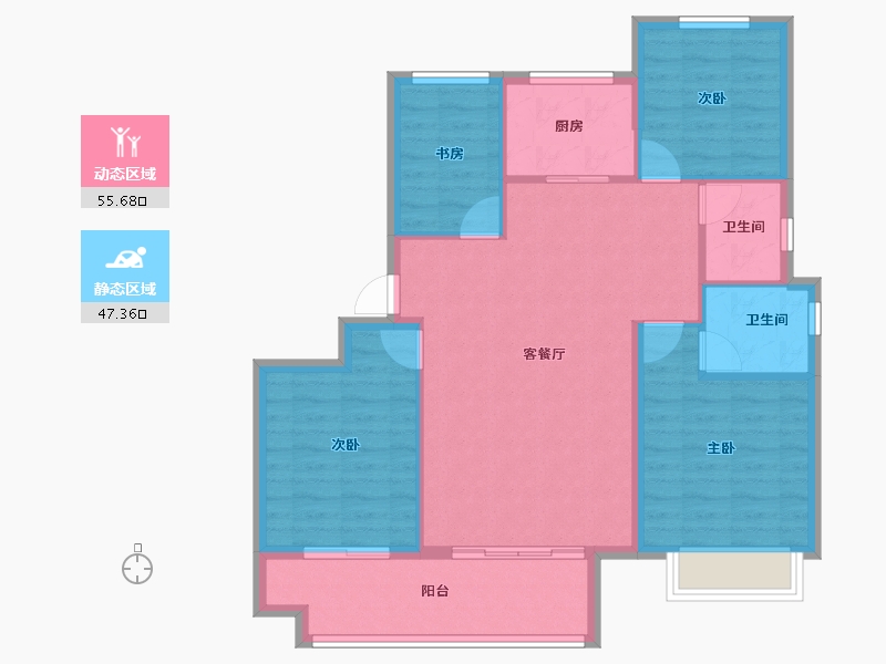 浙江省-宁波市-浩璟府-93.54-户型库-动静分区