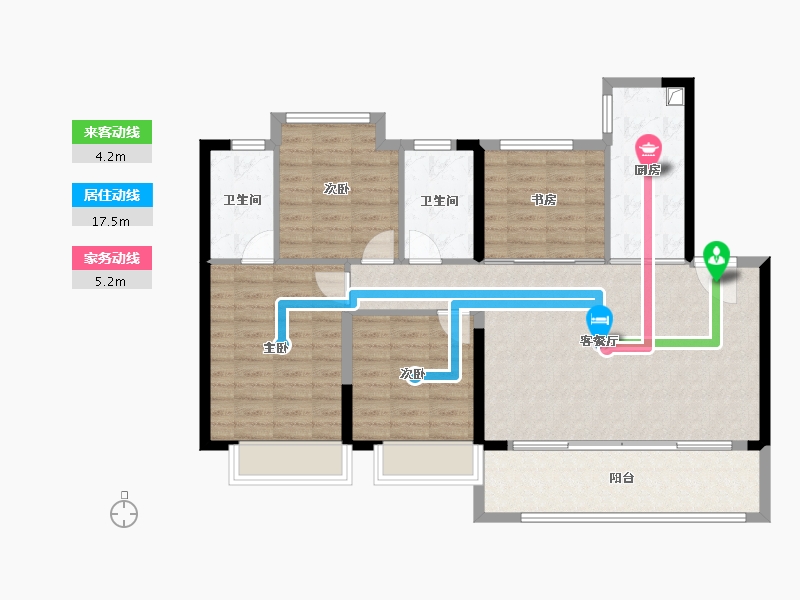 江苏省-南京市-颐居·华发颐和四季府-102.20-户型库-动静线