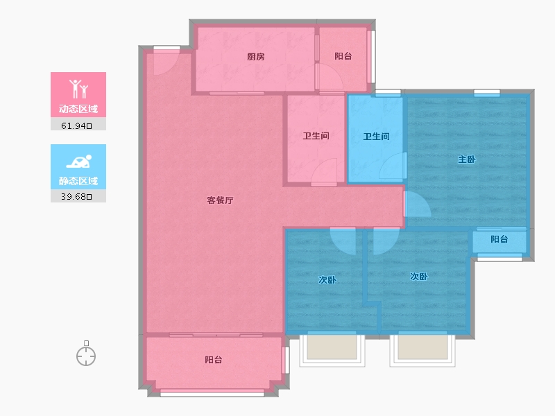 广东省-广州市-金沙湾花园-93.59-户型库-动静分区