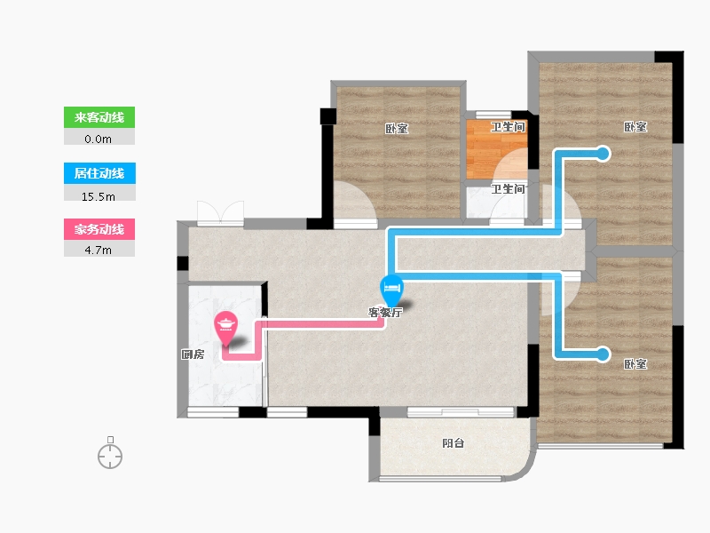 四川省-宜宾市-之语·北城新居-72.50-户型库-动静线