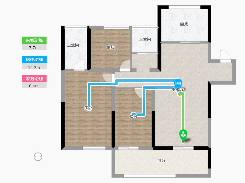 陕西省-咸阳市-渭水朝阳-105.06-户型库-动静线