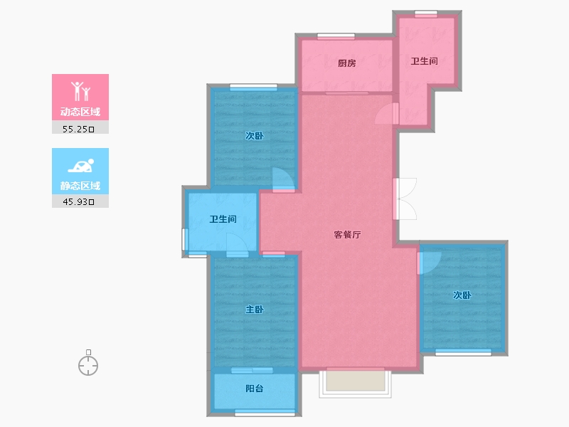 河北省-保定市-水岸8号-99.98-户型库-动静分区